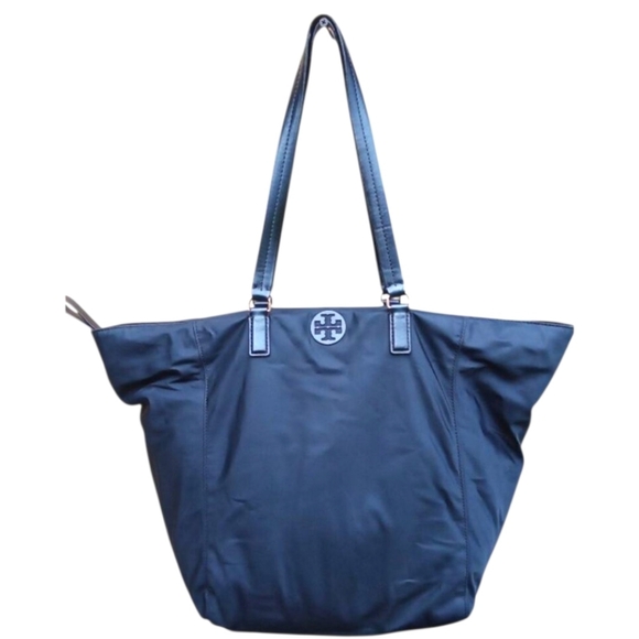 Tory Burch Black Nylon Large Zip Top Shoulder Bag - Picture 3 of 6